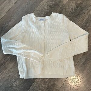 Old Navy Ivory Cable Knit Cardigan Sweater